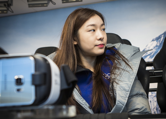 Yuna Kim visits the Samsung Galaxy Studio in Lillehammer