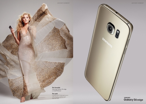 Samsung and Elle : Global Fashion Native Campaign Featuring the New Galaxy S6 And Elsa Hosk