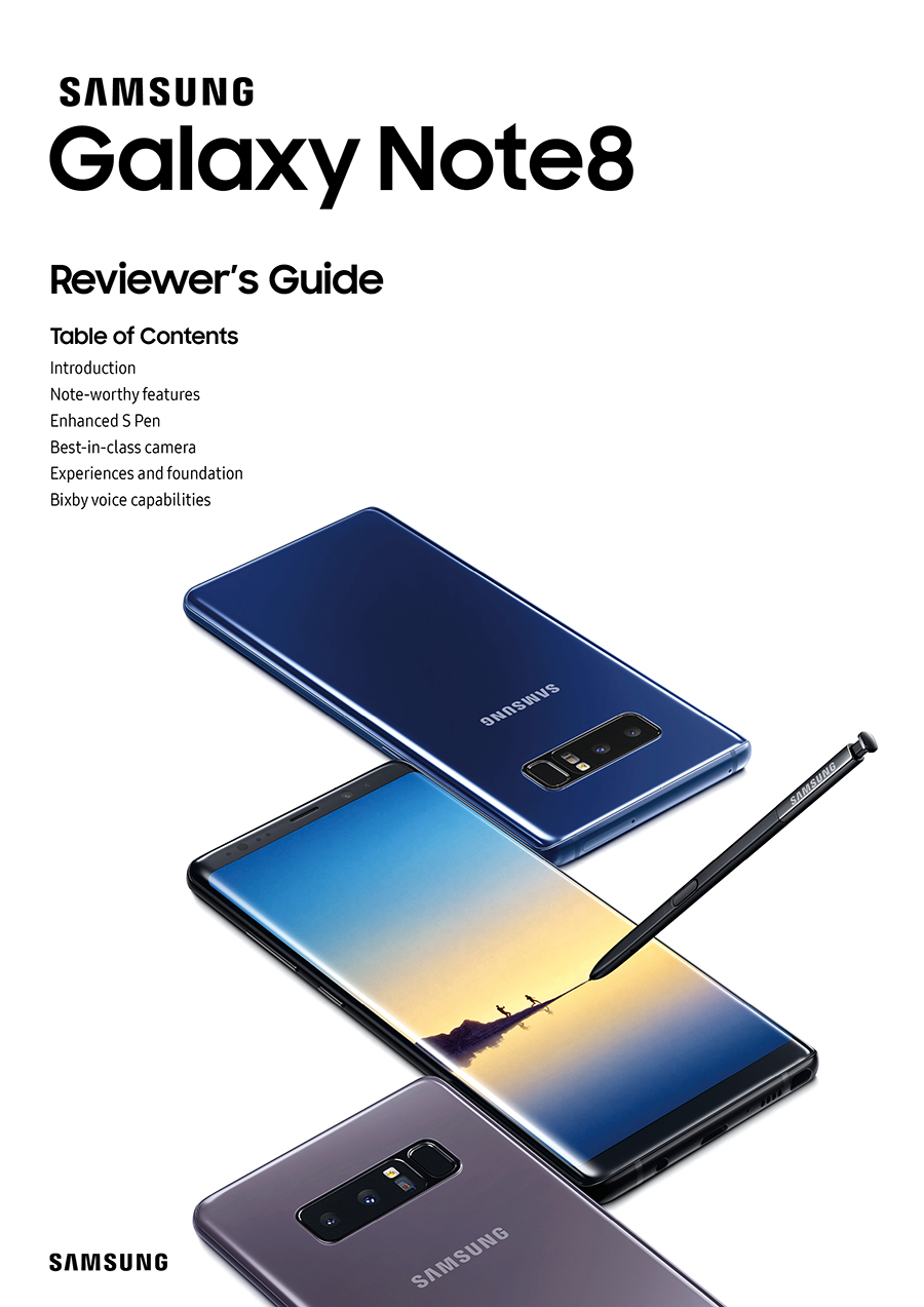 Reviewer's Guide, Galaxy Note8, Note8